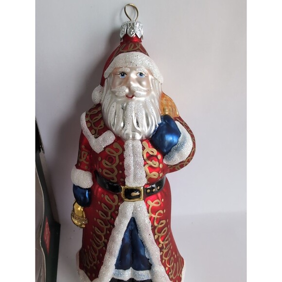 Vtg Christmas Tree Ornament Santa Poland Blown Glass Miroslaw Szczecinski - Picture 2 of 4